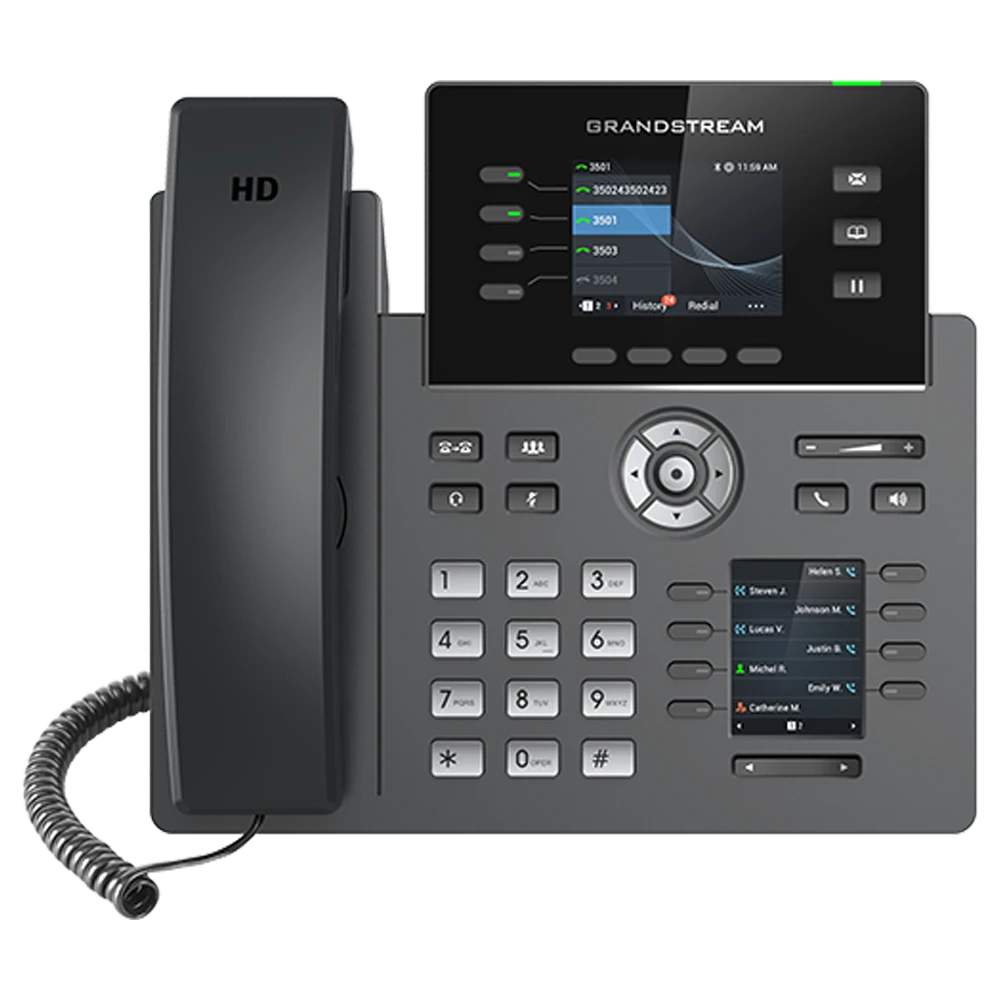 Teléfono IP Grandstream GRP2614 con Gigabit Ethernet, PoE y Bluetooth para empresas